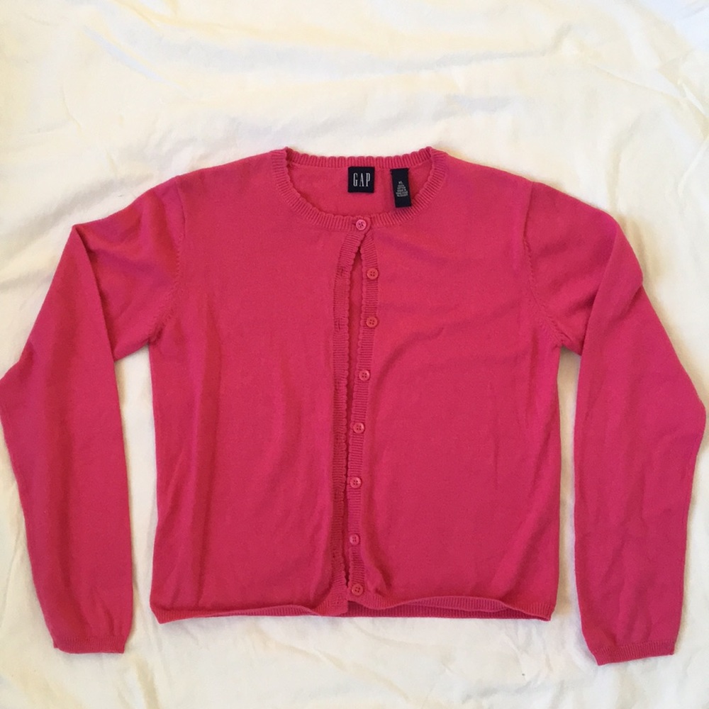 Cute Gap girls Festive Holiday Christmas Valentine Easter pink soft cardigan XL
